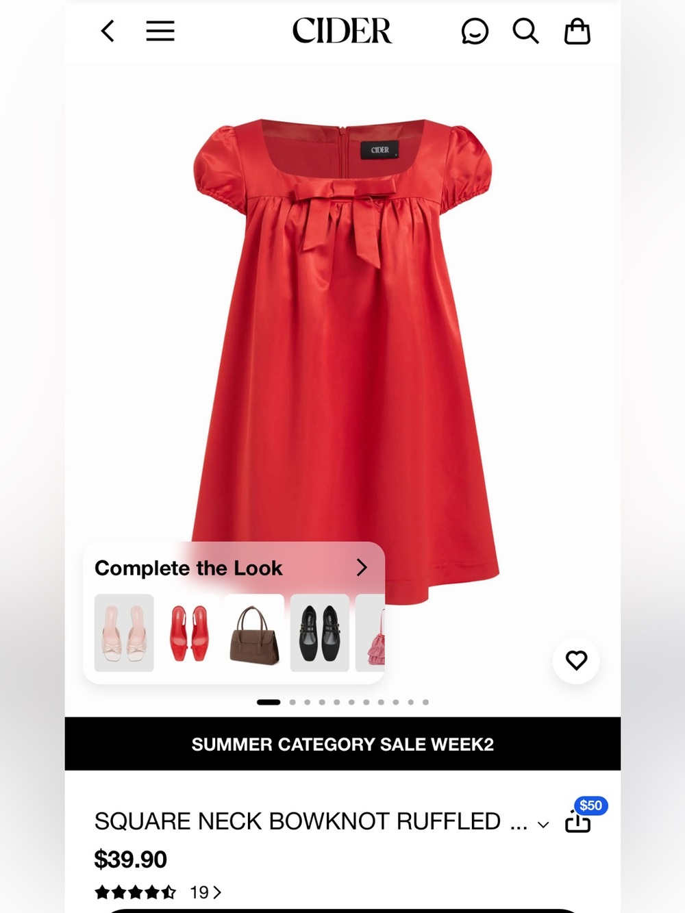 Cider Red Square Neck Bowknot Ruffled Mini Dress